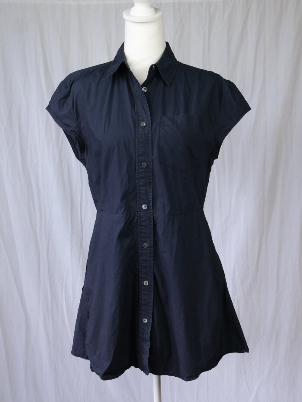 Acne Studios Snap Closure Shirt Dress Minimalist Navy Size 34/XS